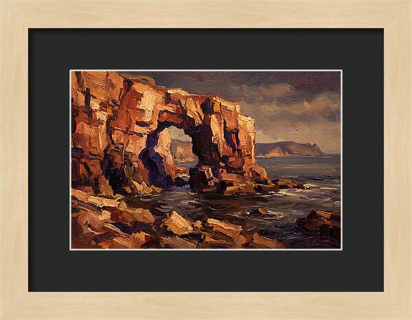 Enormous Sea Arch In Red Sandstone Cliff