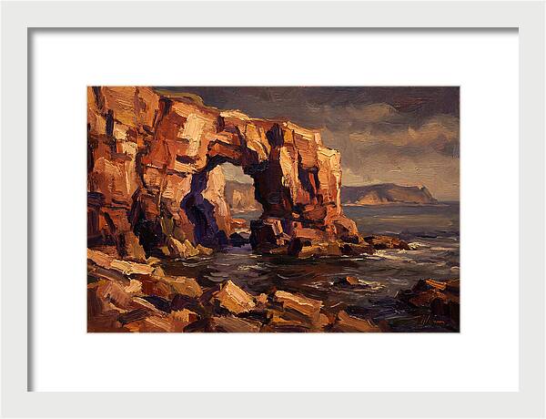 Enormous Sea Arch In Red Sandstone Cliff