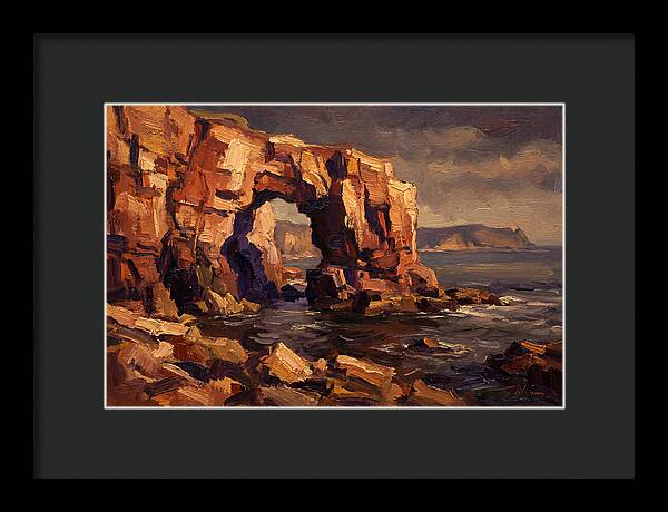Enormous Sea Arch In Red Sandstone Cliff