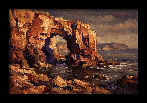 Enormous Sea Arch In Red Sandstone Cliff