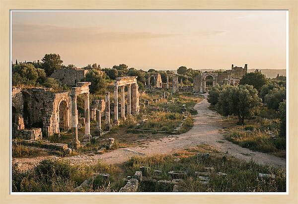 Ephesus Library Ruins At Dusk