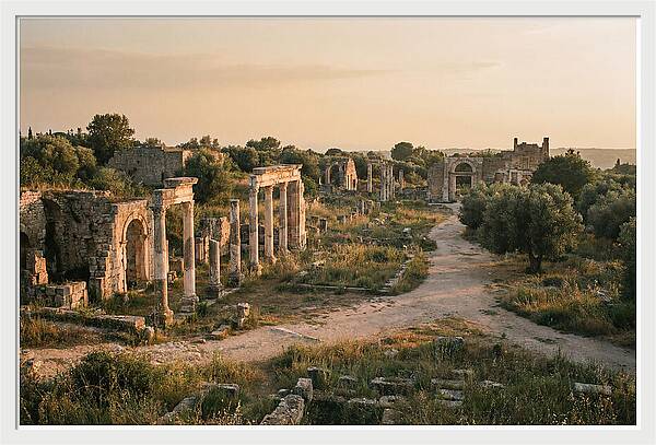 Ephesus Library Ruins At Dusk