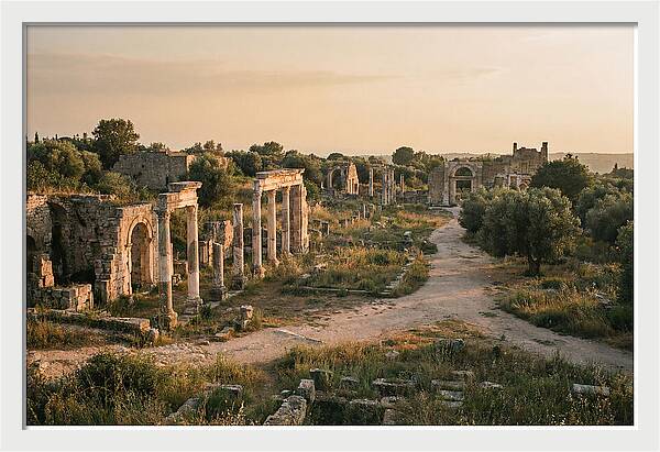 Ephesus Library Ruins At Dusk