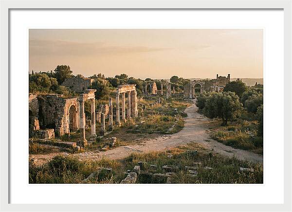 Ephesus Library Ruins At Dusk