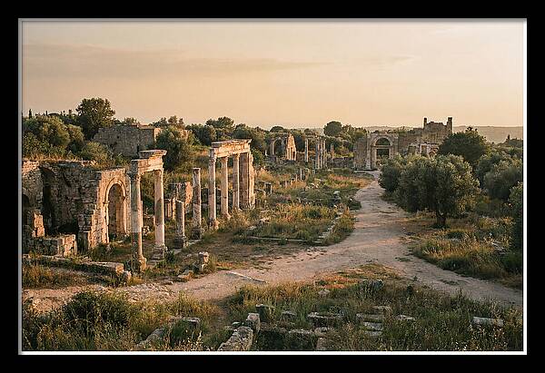 Ephesus Library Ruins At Dusk