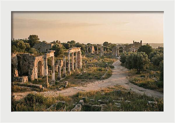 Ephesus Library Ruins At Dusk
