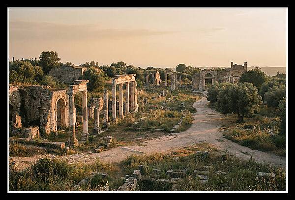Ephesus Library Ruins At Dusk