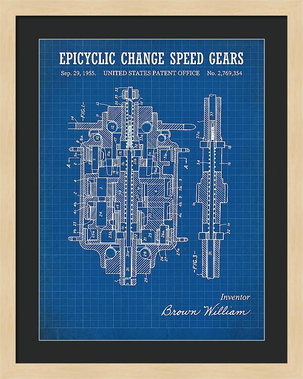Epicyclic Change Speed Gears Blueprint Patent Us2769354a