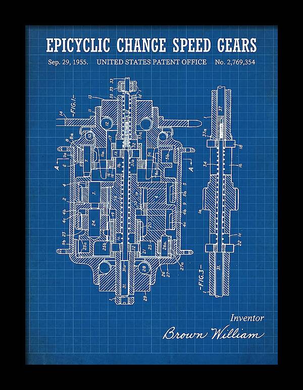 Epicyclic Change Speed Gears Blueprint Patent Us2769354a