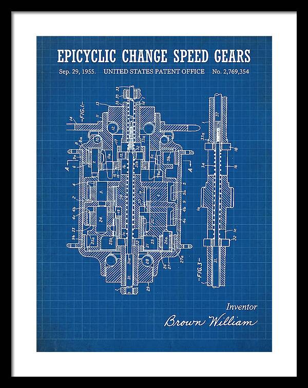 Epicyclic Change Speed Gears Blueprint Patent Us2769354a