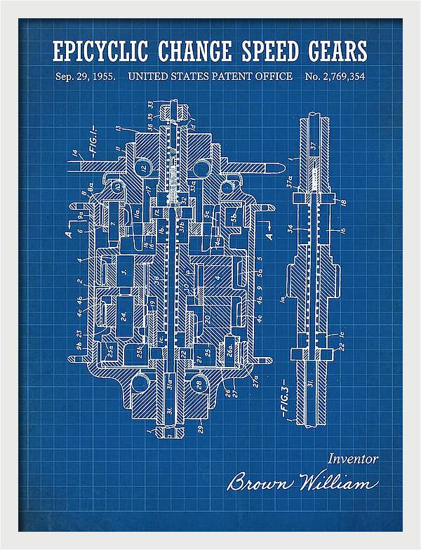 Epicyclic Change Speed Gears Blueprint Patent Us2769354a