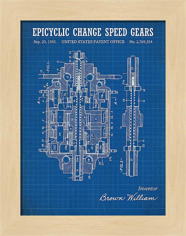 Epicyclic Change Speed Gears Blueprint Patent Us2769354a