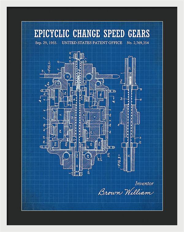 Epicyclic Change Speed Gears Blueprint Patent Us2769354a