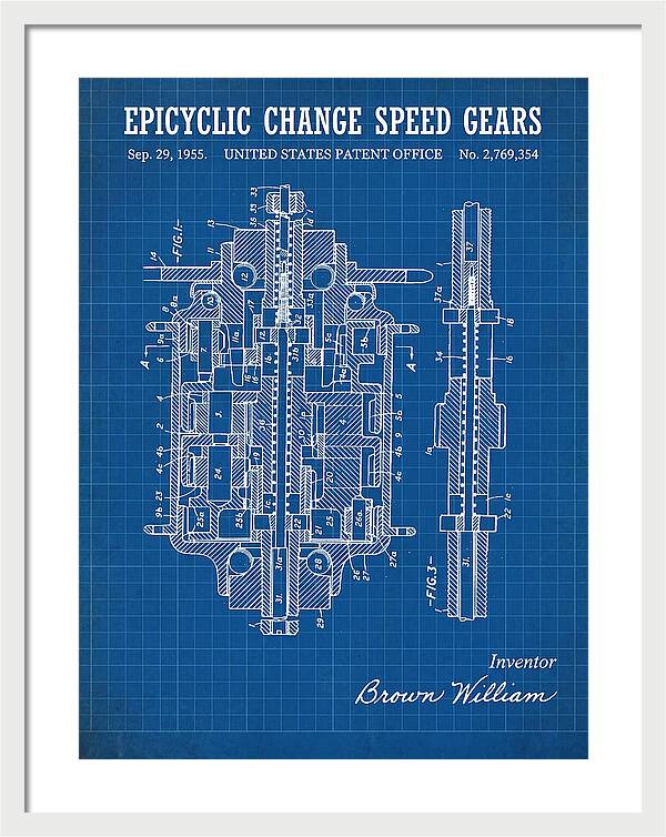 Epicyclic Change Speed Gears Blueprint Patent Us2769354a