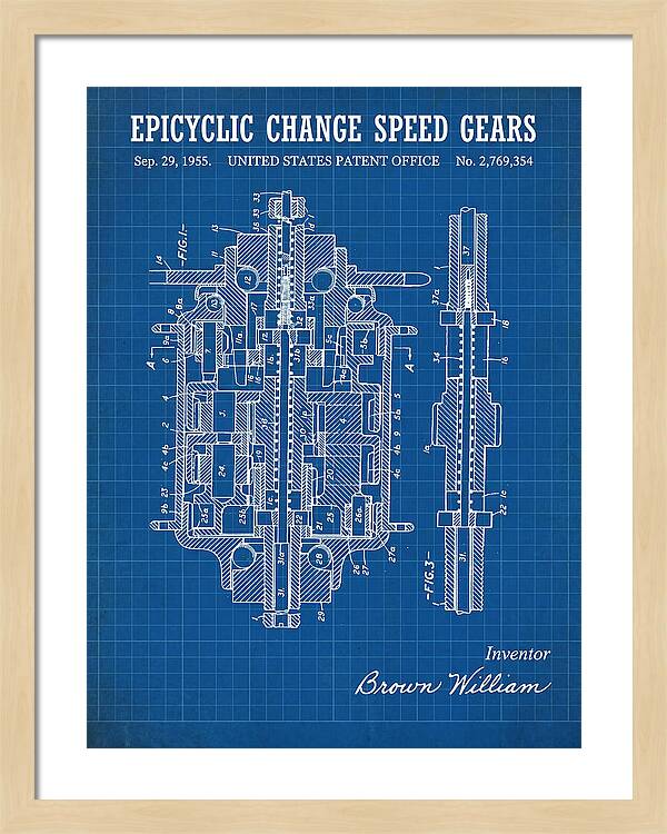 Epicyclic Change Speed Gears Blueprint Patent Us2769354a