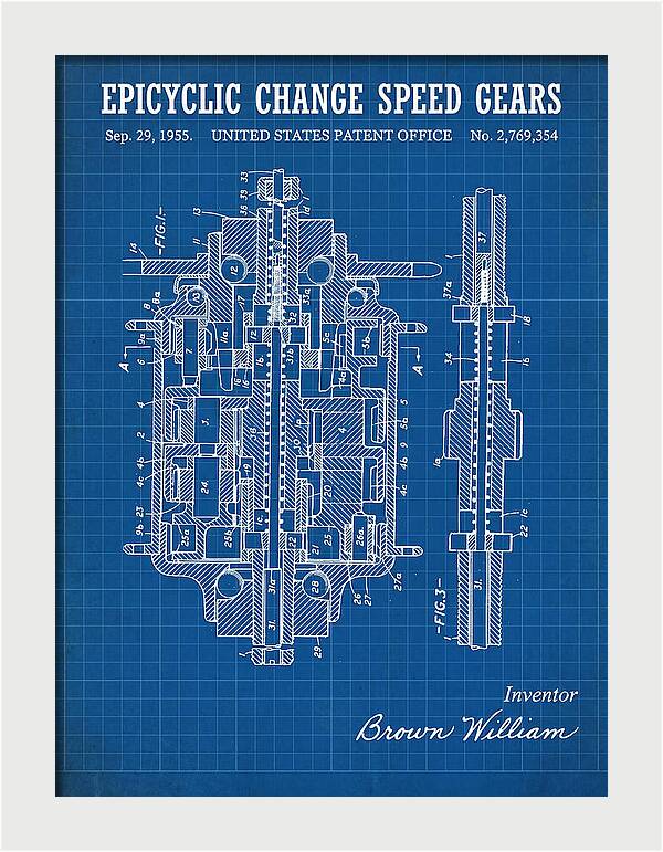 Epicyclic Change Speed Gears Blueprint Patent Us2769354a