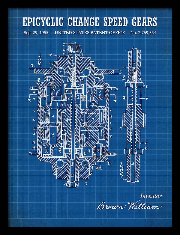 Epicyclic Change Speed Gears Blueprint Patent Us2769354a