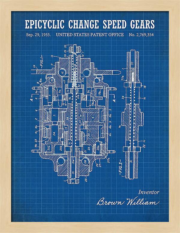 Epicyclic Change Speed Gears Blueprint Patent Us2769354a