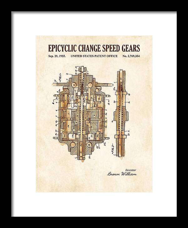Epicyclic Change Speed Gears Watercolor Patent Us2769354a