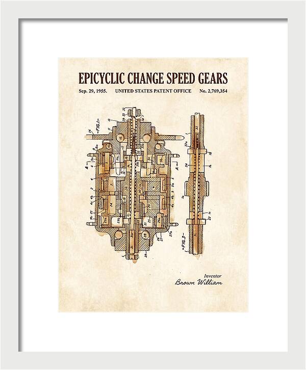 Epicyclic Change Speed Gears Watercolor Patent Us2769354a