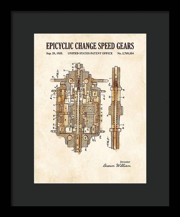 Epicyclic Change Speed Gears Watercolor Patent Us2769354a