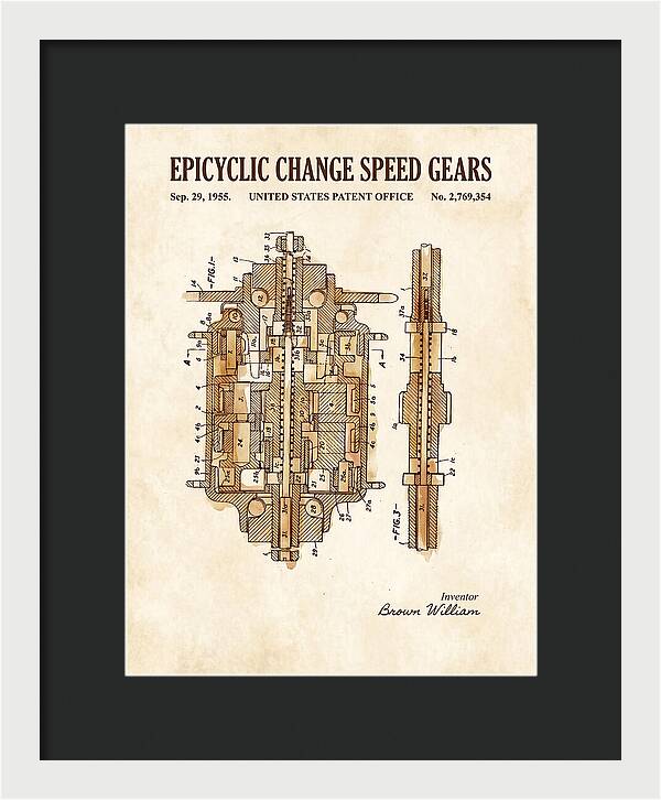 Epicyclic Change Speed Gears Watercolor Patent Us2769354a