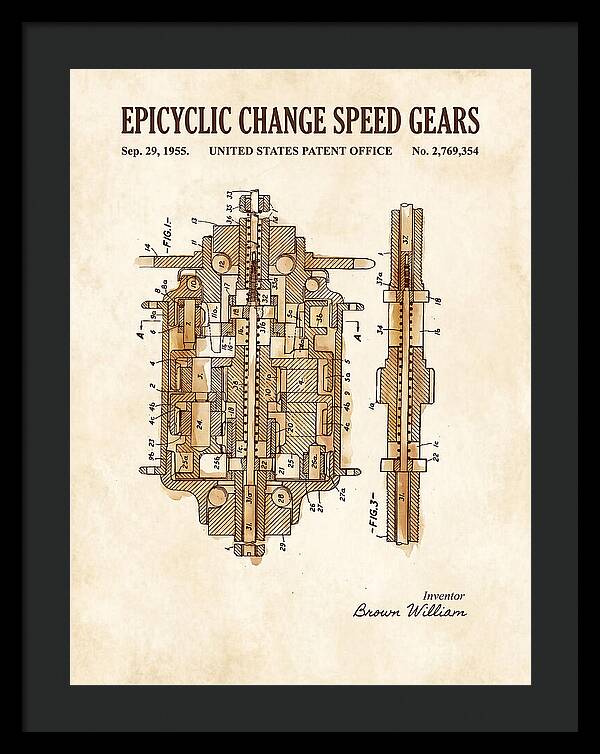 Epicyclic Change Speed Gears Watercolor Patent Us2769354a
