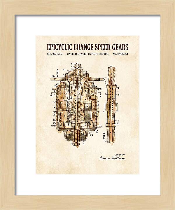 Epicyclic Change Speed Gears Watercolor Patent Us2769354a