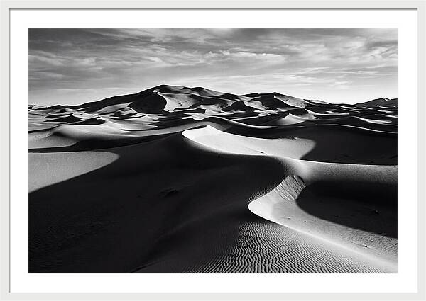 Erg Chebbi Dunes In Monochrome