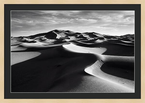 Erg Chebbi Dunes In Monochrome