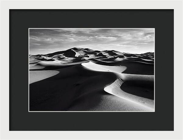 Erg Chebbi Dunes In Monochrome