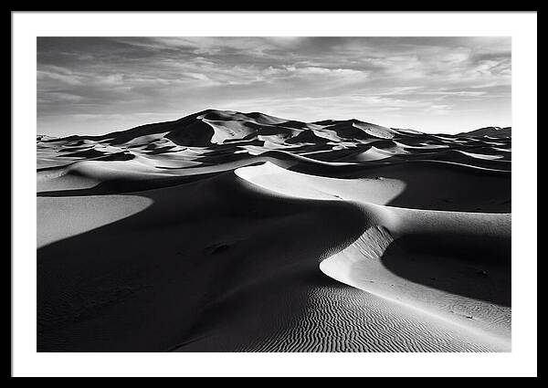 Erg Chebbi Dunes In Monochrome