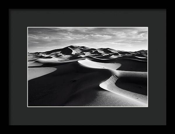 Erg Chebbi Dunes In Monochrome