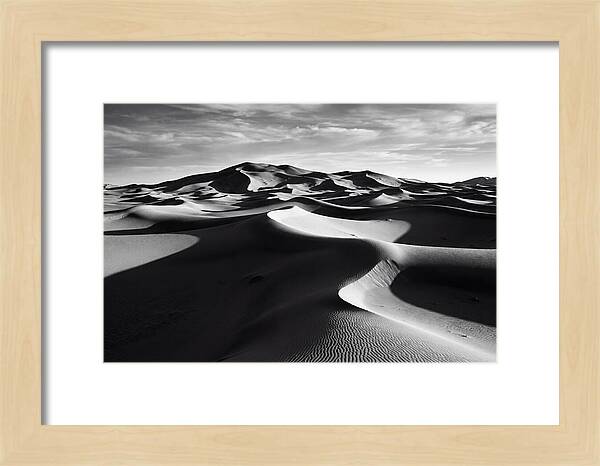 Erg Chebbi Dunes In Monochrome