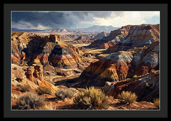 Eroded Badlands Landscape
