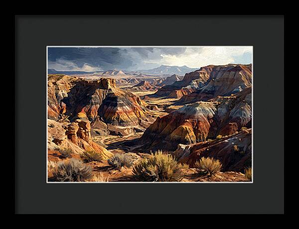 Eroded Badlands Landscape