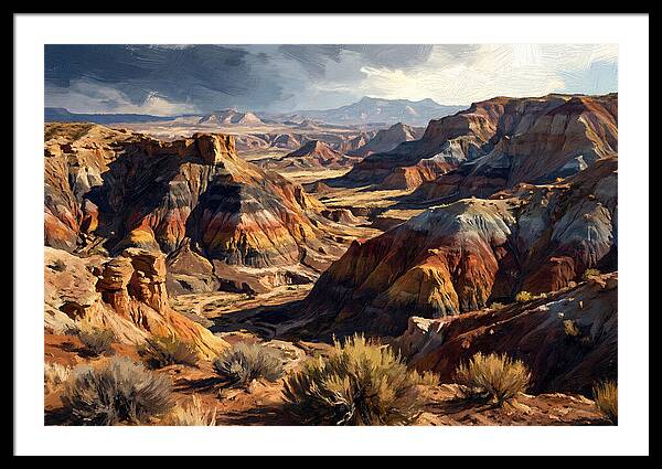 Eroded Badlands Landscape