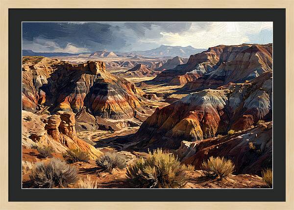 Eroded Badlands Landscape