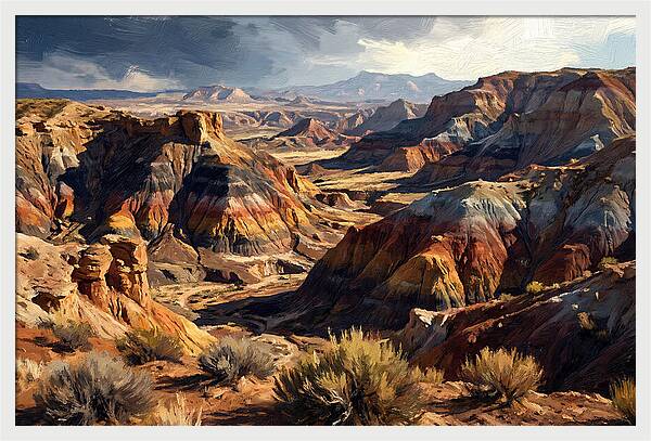 Eroded Badlands Landscape