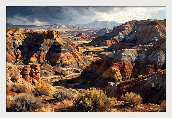Eroded Badlands Landscape