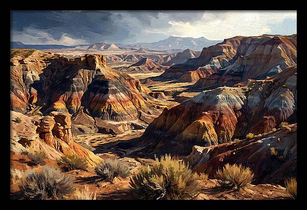 Eroded Badlands Landscape