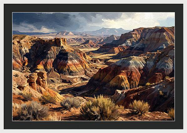 Eroded Badlands Landscape