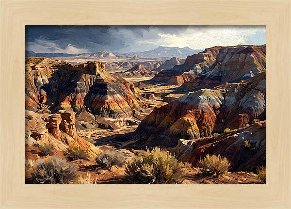 Eroded Badlands Landscape