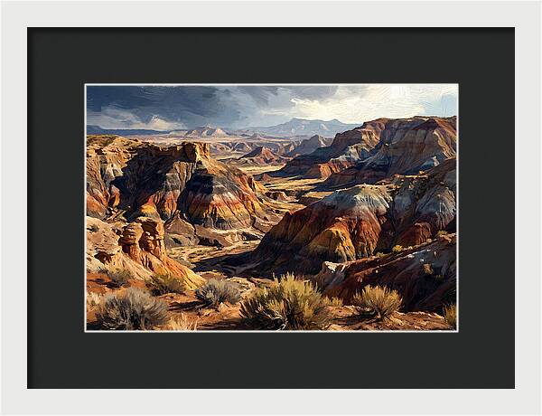 Eroded Badlands Landscape