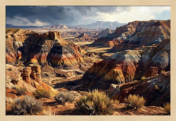 Eroded Badlands Landscape