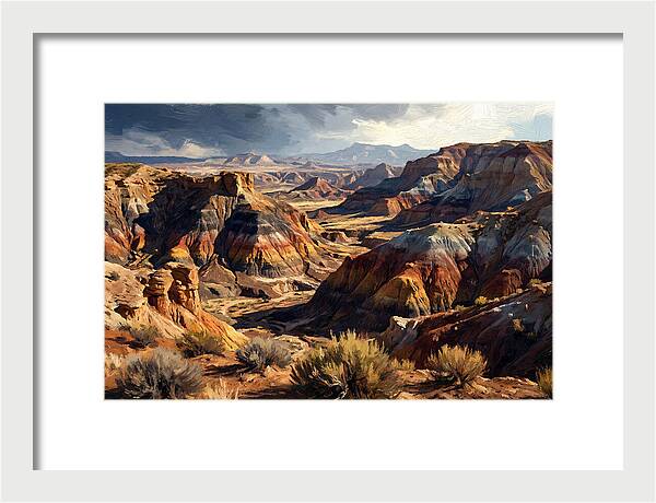 Eroded Badlands Landscape