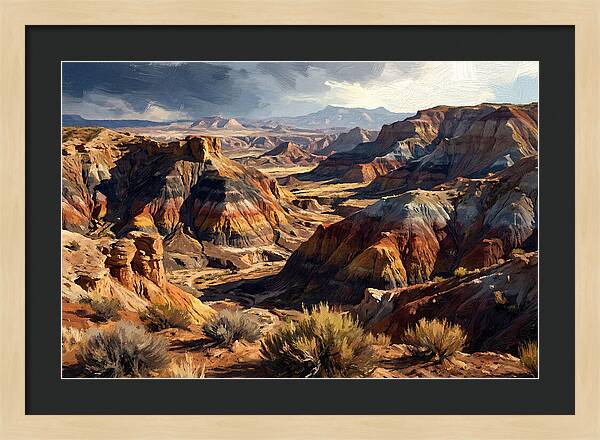 Eroded Badlands Landscape