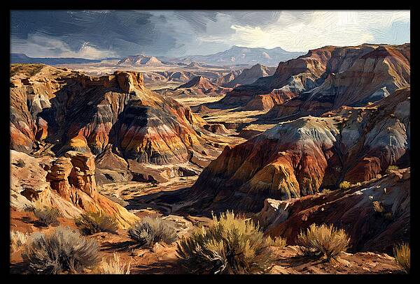 Eroded Badlands Landscape