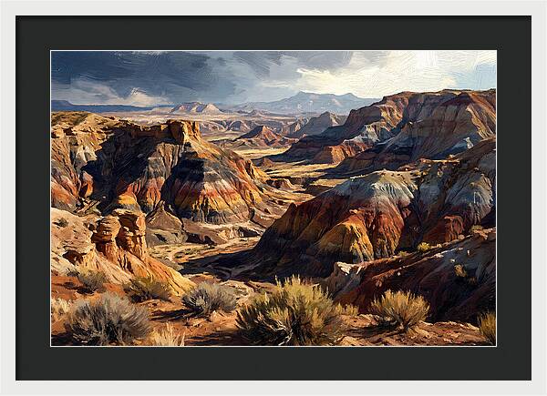 Eroded Badlands Landscape