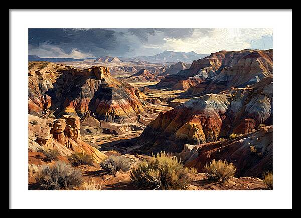 Eroded Badlands Landscape